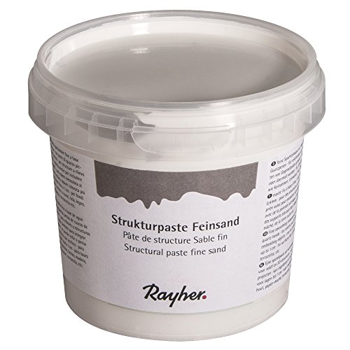 Rayher Strukturpaste Feinsand, weiß, Dose 500 g, Spachtelmasse mit feinsten o,4 mm Quarzperlen, auf Wasserbasis, für reliefartige, feinsandige Strukturen, 38933000 von Rayher
