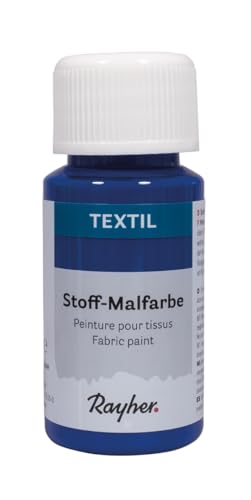 Rayher Textil Stoffmalfarbe, azurblau, Flasche 50ml, 35062374 von Rayher
