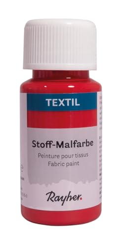 Rayher Textil Stoffmalfarbe, klassikrot, Flasche 50ml, 35062287 Rayher Textil Stoffmalfarbe, klassikrot, Flasche 50ml, 35062287 von Rayher
