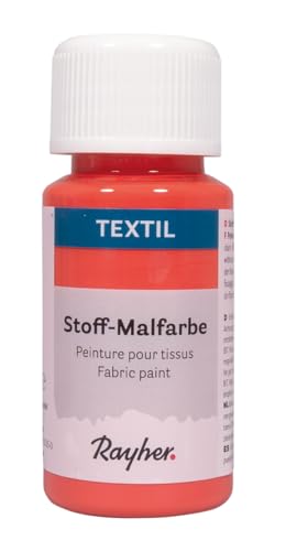 Rayher Textil Stoffmalfarbe, koralle, Flasche 50ml, 35062212 von Rayher
