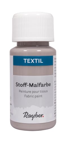 Rayher Textil Stoffmalfarbe, steingrau, Flasche 50ml, 35062558 von Rayher