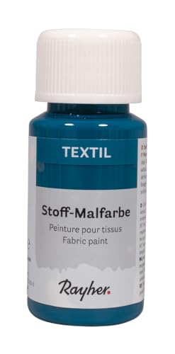 Rayher Textil Stoffmalfarbe, türkis, Flasche 50ml, 35062404 von Rayher
