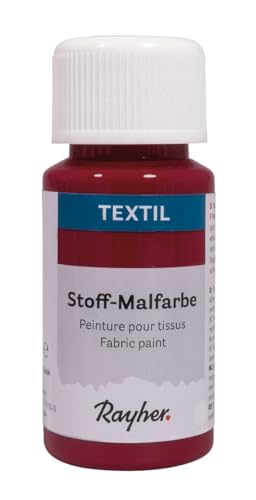 Rayher Textil Stoffmalfarbe, weinrot, Flasche 50ml, 35062290 Rayher Textil Stoffmalfarbe, weinrot, Flasche 50ml, 35062290 von Rayher