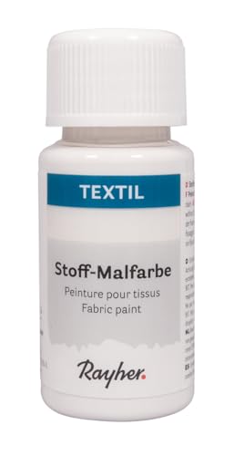 Rayher Textil Stoffmalfarbe, weiß, Flasche 50 ml, cremige, leuchtende Acrylfarbe speziell für helle Textilien, hochdeckend, waschbeständig ohne Thermofixierung, 35062102 Rayher Textil Stoffmalfarbe, weiß, Flasche 50 ml, cremige, leuchtende Acrylfarbe speziell für helle Textilien, hochdeckend, waschbeständig ohne Thermofixierung, 35062102 von Rayher