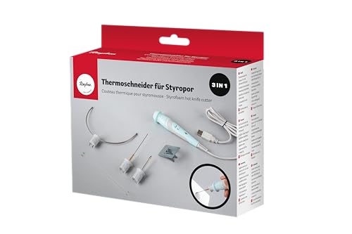 Rayher Thermoschneider für Styropor, 3in1, 3 verschiedene Aufsätze, USB-Kabel Typ A, Heißdrahtschneider, Schaumstoff Schneider, Mehrzweckschaumschneider, 27003000 Rayher Thermoschneider für Styropor, 3in1, 3 verschiedene Aufsätze, USB-Kabel Typ A, Heißdrahtschneider, Schaumstoff Schneider, Mehrzweckschaumschneider, 27003000 von Rayher