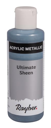 Rayher Ultimate Sheen Acrylfarbe, blaugrau, metallic, Flasche 80 ml, ultimativ strahlende Metallic-Acrylfarbe, gute Deckkraft, lichtecht, super streichfähig, wasserfest, 35068566 Rayher Ultimate Sheen Acrylfarbe, blaugrau, metallic, Flasche 80 ml, ultimativ strahlende Metallic-Acrylfarbe, gute Deckkraft, lichtecht, super streichfähig, wasserfest, 35068566 von Rayher