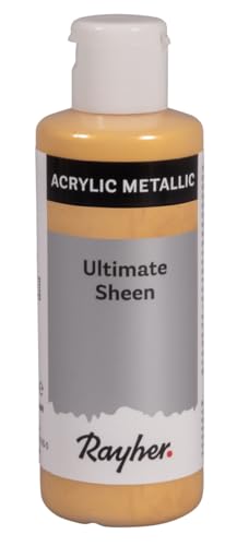 Rayher Ultimate Sheen Acrylfarbe, gold, metallic, Flasche 80 ml, ultimativ strahlende Metallic-Acrylfarbe, gute Deckkraft, lichtecht, super streichfähig, wasserfest, 35068616 Rayher Ultimate Sheen Acrylfarbe, gold, metallic, Flasche 80 ml, ultimativ strahlende Metallic-Acrylfarbe, gute Deckkraft, lichtecht, super streichfähig, wasserfest, 35068616 von Rayher