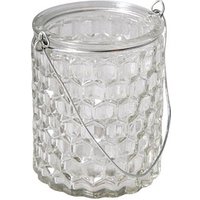 Rayher Windlicht transparent mit Henkel Waben Ø unten 7,5, Öffnung 6,0 cm cm Rayher Windlicht transparent mit Henkel Waben Ø unten 7,5, Öffnung 6,0 cm cm von Rayher