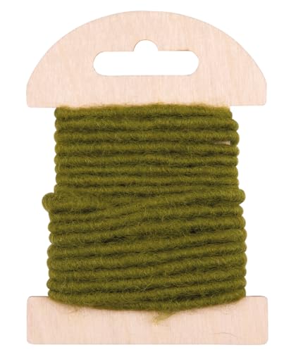 Rayher Wollkordel mit Jutekern, 5mm ø, avocado, SB-Holzkarte 3,5m, 55962452 Rayher Wollkordel mit Jutekern, 5mm ø, avocado, SB-Holzkarte 3,5m, 55962452 von Rayher