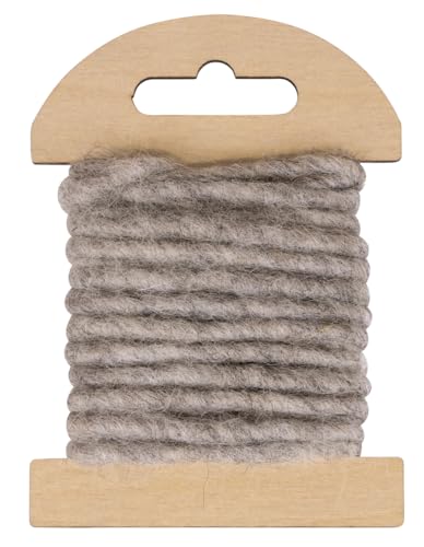 Rayher Wollkordel mit Jutekern, 5mm ø, hellgrau, SB-Holzkarte 3,5m, 55962560 Rayher Wollkordel mit Jutekern, 5mm ø, hellgrau, SB-Holzkarte 3,5m, 55962560 von Rayher