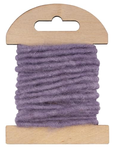 Rayher Wollkordel mit Jutekern, 5mm ø, jeansblau, SB-Holzkarte 3,5m, 55962372 von Rayher