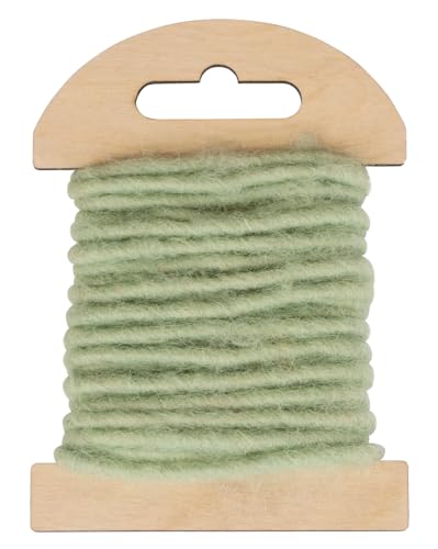 Rayher Wollkordel mit Jutekern, 5mm ø, salbei, SB-Holzkarte 3,5m, 55962450 von Rayher