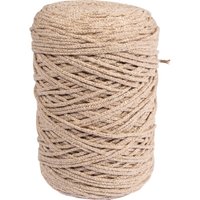 Recycling-Garn mit Goldfaden, Ø 2mm - Sand, Farbe 3212 von Rayher