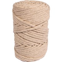 Recycling Garn mit Goldfaden, Ø 4mm - Sand, Farbe 3212 von Rayher