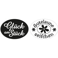 Reliefeinlage "Glück, Gutelaune" von Schwarz