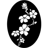 Reliefeinlage "Kirschblüte", oval von Grau