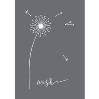 Schablone "Wish" mit Rakel von Grau