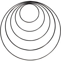 Metallring "Kreis", 10 - 30 cm, 5er-Set, Schwarz von Schwarz