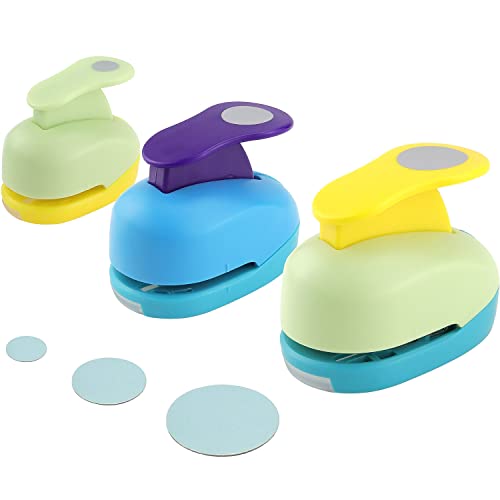 Rayong Stanzer Rund 3 Stück Stanzer Kreis Motivstanzer Rund Motivlocher Papierstanzer Rund Stanzer Set Ausgestanztes Motiv für Basteln, Scrapbooking, Geschenkanhänger(8mm 15mm 25mm) (Rund) von Rayong