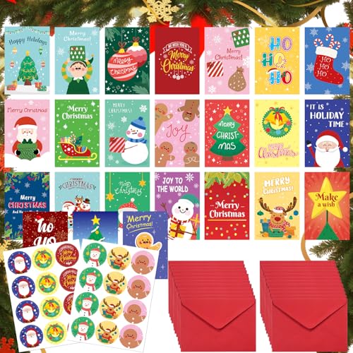 Weihnachtskarten mit Umschlag Set 24 Premium Weihnachtspostkarten Klappkarten Weihnachtsgrußkarten Christmas Cards mit Aufkleber Ideal für Geschenke,Kollegen,Familie & Weihnachtsgrüße Weihnachtskarten mit Umschlag Set 24 Premium Weihnachtspostkarten Klappkarten Weihnachtsgrußkarten Christmas Cards mit Aufkleber Ideal für Geschenke,Kollegen,Familie & Weihnachtsgrüße von Rayong