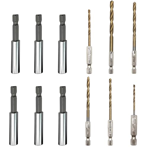 6 stück Bithalter Magnetisch mit 6 stück Bohren, Hochwertiger Bit Halterung Magnetisch, Schnellwechsel Bit Verlängerung 1/4, Set 60mm aus Edelstahl Bohrerbitbefestigung 6 stück Bithalter Magnetisch mit 6 stück Bohren, Hochwertiger Bit Halterung Magnetisch, Schnellwechsel Bit Verlängerung 1/4, Set 60mm aus Edelstahl Bohrerbitbefestigung von Rbleote