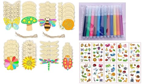 Holzanhänger Zum Bemalen 40 Stück Bastelset Kinder,Holzblumen Zum Bemalen,40 Hanfseile,12 Wasserfarbstifte und 4 Diamantaufkleber bastelset kinder 4 jahre Holzanhänger Zum Bemalen 40 Stück Bastelset Kinder,Holzblumen Zum Bemalen,40 Hanfseile,12 Wasserfarbstifte und 4 Diamantaufkleber bastelset kinder 4 jahre von Rbleote