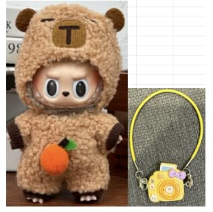 Kleidung Kompatibel mit Labubu Puppen mit Kameradekoration, Kutte Outfit Persimmon Clips Tasche nur Bekleidungs Labubu Kleidung für 17 cm große Labubu Puppe(PlüschpuppeNicht im Lieferumfang Enthalten) Kleidung Kompatibel mit Labubu Puppen mit Kameradekoration, Kutte Outfit Persimmon Clips Tasche nur Bekleidungs Labubu Kleidung für 17 cm große Labubu Puppe(PlüschpuppeNicht im Lieferumfang Enthalten) von Rbleote