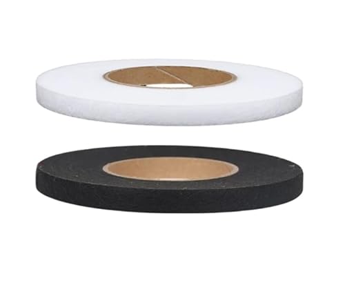 Rbleote 4 Stück Saumband Zum Aufbügeln Waschfest 64 Meter 20mm Und 10mm Breite Umnähband Zum Bügeln Gardinen Kürzen Ohne Nähen Saumband Für Textilien, Hosen, Gardinen Schwarz Und Weiß von Rbleote