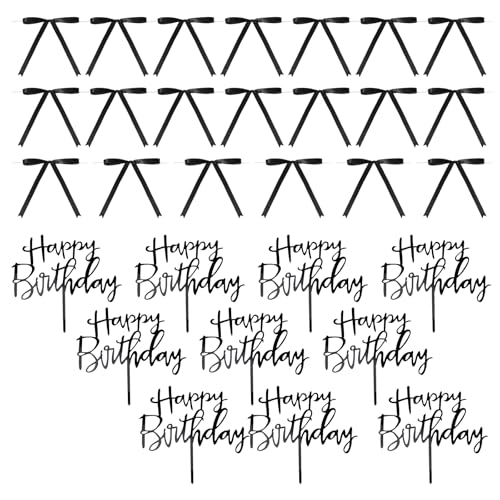 Torten Deko, 30 Stück Schwarze Schleifen, Schleifen Deko Geburtstag, Tortendeko Hochzeit mit Schleife und Ban Geeignet für Dekoration, Braut, Baby, Taufe, Geburtstag, Hochzeit Torten Deko, 30 Stück Schwarze Schleifen, Schleifen Deko Geburtstag, Tortendeko Hochzeit mit Schleife und Ban Geeignet für Dekoration, Braut, Baby, Taufe, Geburtstag, Hochzeit von Rbleote