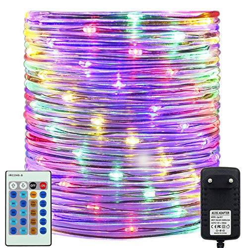 RcStarry Durchmesser 3mm Lichtschlauch Außen, 50M 500 LEDs Schlauch lichterkette IP67 Wasserdicht, Strombetrieben Lichtschlauch mit Fernbedienung für Innen/Außen, Hochzeit, Garten Dekolicht - Bunt von RcStarry