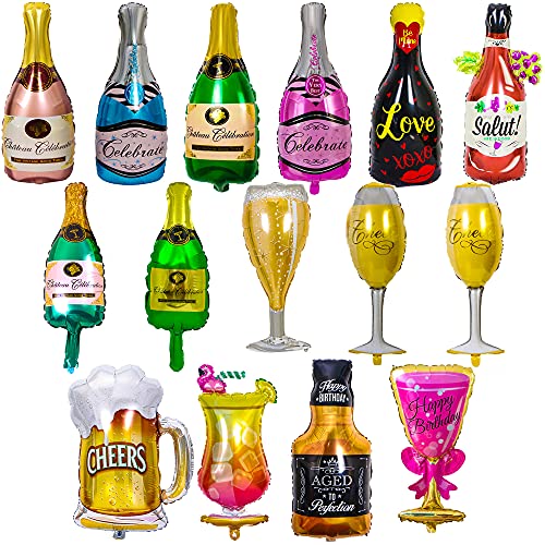 Rcanedny 16 Stück Party Folienballons Bierflasche Sektflasche Kelch Wein Wein Glas Cheers Folienballons für Abschlussfeier Hochzeit Geburtstag Brautdusche Party Dekoration Rcanedny 16 Stück Party Folienballons Bierflasche Sektflasche Kelch Wein Wein Glas Cheers Folienballons für Abschlussfeier Hochzeit Geburtstag Brautdusche Party Dekoration von Rcanedny