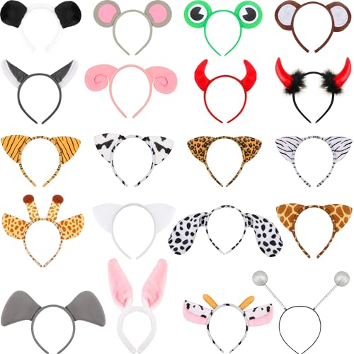 Rcanedny 20 Stück Tier-Stirnbänder, Plüschtiere, Ohren, Stirnband, Dschungel, Safari, Party, Haarband für Kinder, Cosplay, Geburtstag, Tierthema, Partygeschenke Rcanedny 20 Stück Tier-Stirnbänder, Plüschtiere, Ohren, Stirnband, Dschungel, Safari, Party, Haarband für Kinder, Cosplay, Geburtstag, Tierthema, Partygeschenke von Rcanedny