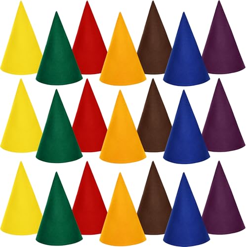 Rcanedny 21 Filzhüte, Zwergkegel, einfarbig, Partyhut, Unisex, Elfenhut für Weihnachten, Halloween, Party, Kostüm, Zubehör, 7 Farben Rcanedny 21 Filzhüte, Zwergkegel, einfarbig, Partyhut, Unisex, Elfenhut für Weihnachten, Halloween, Party, Kostüm, Zubehör, 7 Farben von Rcanedny