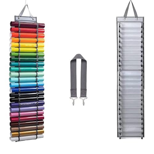 Rcbzzp Vinylrollenhalter, Vinylrollenhalter Wandhalterung, mit 24 Fächern, für Aufbewahren Papier, Geschenkpapier, Kreuzstich Stickerei Rcbzzp Vinylrollenhalter, Vinylrollenhalter Wandhalterung, mit 24 Fächern, für Aufbewahren Papier, Geschenkpapier, Kreuzstich Stickerei von Rcbzzp