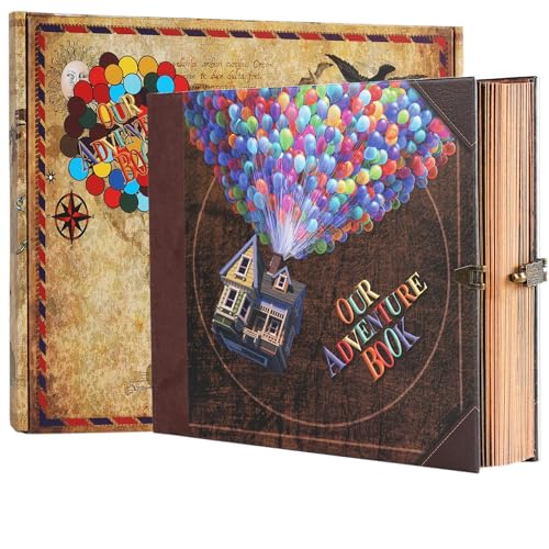 Rcgtmes Scrapbook Fotoalbum Fotobuch Unser Abenteuerbuch Scrap Book mit Hardcover Movie Up Travel Scrapbook für Jahrestag, Hochzeit, Reisen (Adventurebook Ball) - 22.0cm*19.5cm*2.3cm, Mehrfarbig von Rcgtmes