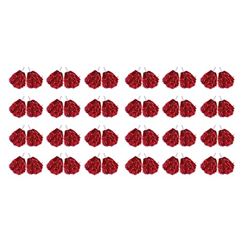 Rdjumpdjo 48 Stück Cheerleading Pom Poms Metallfolie Cheer Pom Poms mit Kunststoffgriff für Erwachsene Kinder Cheerleader Rot Rdjumpdjo 48 Stück Cheerleading Pom Poms Metallfolie Cheer Pom Poms mit Kunststoffgriff für Erwachsene Kinder Cheerleader Rot von Rdjumpdjo