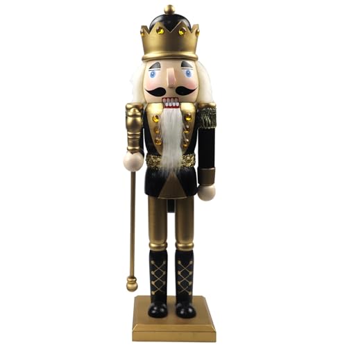Rdxanc 1 x schwarzgoldener Weihnachts-Nussknacker, Ornament, Dekoration, Walnüsse, König, Soldaten, Puppendekoration Rdxanc 1 x schwarzgoldener Weihnachts-Nussknacker, Ornament, Dekoration, Walnüsse, König, Soldaten, Puppendekoration von Rdxanc