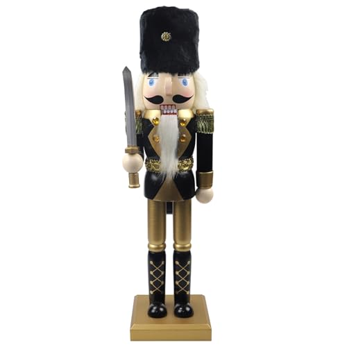 Rdxanc 1 x schwarzgoldener Weihnachts-Nussknacker, Ornament, Dekoration, Walnüsse, König, Soldaten, Puppendekoration Rdxanc 1 x schwarzgoldener Weihnachts-Nussknacker, Ornament, Dekoration, Walnüsse, König, Soldaten, Puppendekoration von Rdxanc