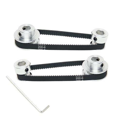 Rdxanc 2-teiliges Set 2GT Aluminium-Zahnriemenscheibe, 20 & 36 Zähne, 6,35 mm Bohrung, Synchronrad mit 2 Stück Länge 200 mm Breite 6 mm Riemen Rdxanc 2-teiliges Set 2GT Aluminium-Zahnriemenscheibe, 20 & 36 Zähne, 6,35 mm Bohrung, Synchronrad mit 2 Stück Länge 200 mm Breite 6 mm Riemen von Rdxanc