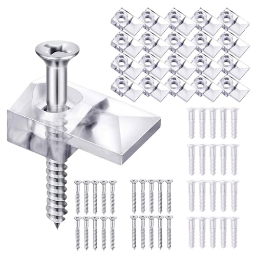 Rdxanc 20/40 Stück Befestigungsclips, transparente Halter-Clips, Befestigungsclip zum Aufhängen mit Schraube, Wandbeschläge Rdxanc 20/40 Stück Befestigungsclips, transparente Halter-Clips, Befestigungsclip zum Aufhängen mit Schraube, Wandbeschläge von Rdxanc