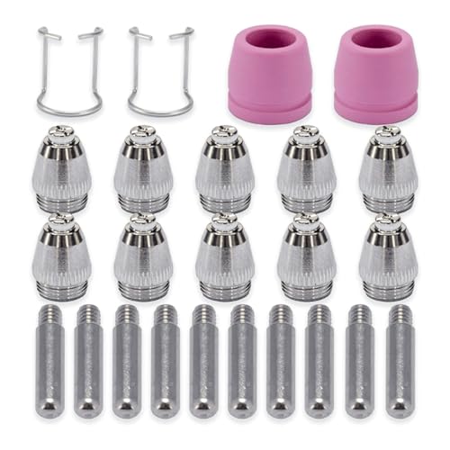 Rdxanc 24 Stück SG55 AG60 WSD60P Schneidbrennerspitzendüsen, 1,1 cm, 10 Stück Elektroden, 10 Stück Düse, 2 x Becher, 2 x Halterungen Rdxanc 24 Stück SG55 AG60 WSD60P Schneidbrennerspitzendüsen, 1,1 cm, 10 Stück Elektroden, 10 Stück Düse, 2 x Becher, 2 x Halterungen von Rdxanc