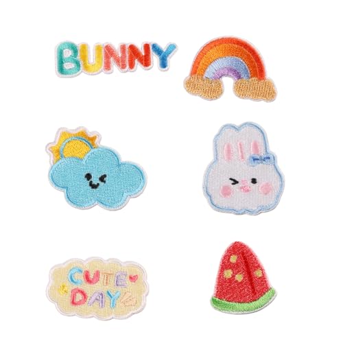Rdxanc 6 Stück Cartoon Kaninchen bestickte Flicken Tier Bügelbilder Regenbogen Reparatur Flicken Nähen Flicken für Kleidung Schuhe Rdxanc 6 Stück Cartoon Kaninchen bestickte Flicken Tier Bügelbilder Regenbogen Reparatur Flicken Nähen Flicken für Kleidung Schuhe von Rdxanc