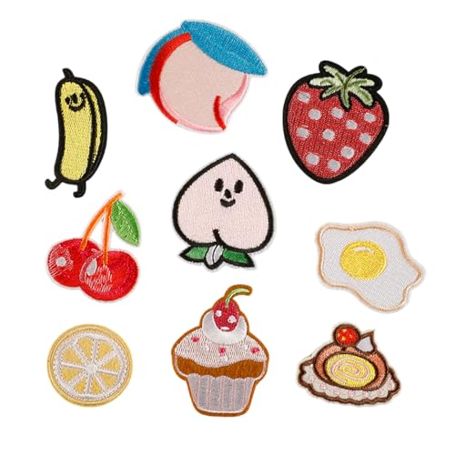 Rdxanc 9 Stück Obst-Serie Bügelflicken Kuchen Reparatur Flicken Erdbeere Nähen Flicken bestickte Flicken für Kleidung Jeans Rdxanc 9 Stück Obst-Serie Bügelflicken Kuchen Reparatur Flicken Erdbeere Nähen Flicken bestickte Flicken für Kleidung Jeans von Rdxanc