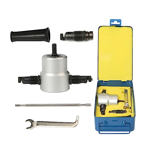 Rdxanc Doppelkopf-Blech, beleuchteter Metallschneider, Bohraufsatz für geraden und gebogenen Schnitt von Rdxanc