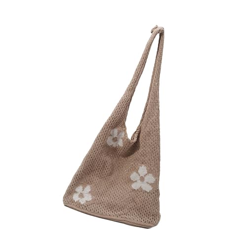 Rdxanc Gewebte Schultertasche mit Blumenmuster für Damen, leicht, atmungsaktiv, Netzstoff, Strandtasche, lässig, Outdoor, Unterarmtasche Rdxanc Gewebte Schultertasche mit Blumenmuster für Damen, leicht, atmungsaktiv, Netzstoff, Strandtasche, lässig, Outdoor, Unterarmtasche von Rdxanc