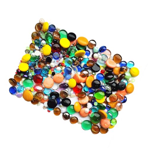 Rdxanc Kleine bunte Glasperlen mit flachem Boden, Marmorperlen, Steine für Heimdekorationen und Bastelprojekte, Vasenfüller Rdxanc Kleine bunte Glasperlen mit flachem Boden, Marmorperlen, Steine für Heimdekorationen und Bastelprojekte, Vasenfüller von Rdxanc