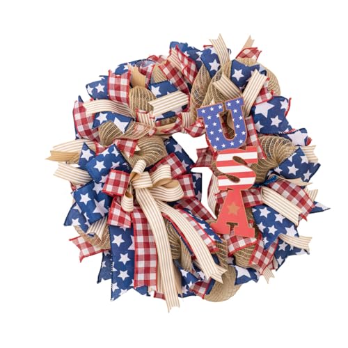 Rdxanc Patriotiker Kranz für Haustür, 4. Juli, Unabhängigkeitstag, Kranz, Gedenkstätten, Tagkranz, Fenster, Wanddekorationen Rdxanc Patriotiker Kranz für Haustür, 4. Juli, Unabhängigkeitstag, Kranz, Gedenkstätten, Tagkranz, Fenster, Wanddekorationen von Rdxanc