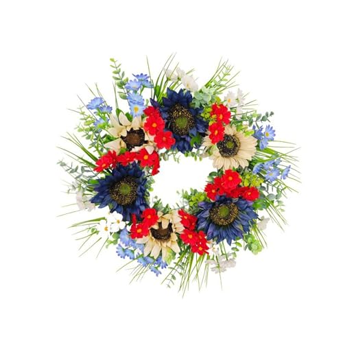 Rdxanc Patriotischer Kranz für Haustür, 48,3 cm, Unabhängigkeitstagskranz, künstlicher Blumenkranz für Fenster, Wanddekorationen Rdxanc Patriotischer Kranz für Haustür, 48,3 cm, Unabhängigkeitstagskranz, künstlicher Blumenkranz für Fenster, Wanddekorationen von Rdxanc