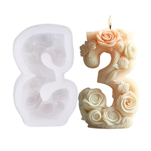 Rdxanc Silikon-Kerzenformen mit 3D-Blumenmotiv für handgefertigte Kerzen, Seife, Blumen, Zahlen, Silikonformen, Epoxidharz, Silikonformen Rdxanc Silikon-Kerzenformen mit 3D-Blumenmotiv für handgefertigte Kerzen, Seife, Blumen, Zahlen, Silikonformen, Epoxidharz, Silikonformen von Rdxanc