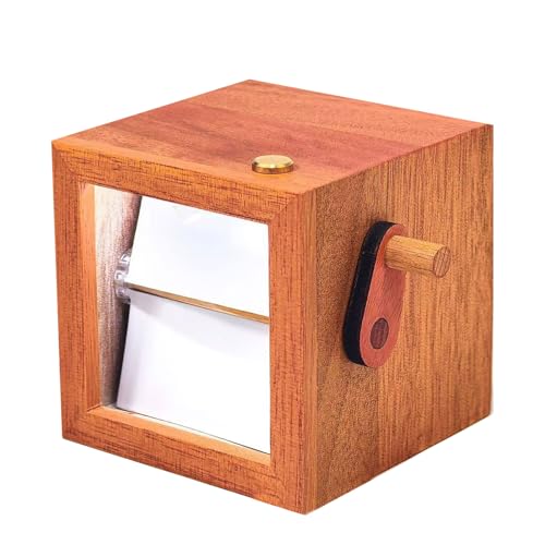 Rdxanc Vintage Handkurbel Fotoalbum Holz Mechanischer Bilderrahmen für Familienerinnerungen Reise Abenteuer von Rdxanc